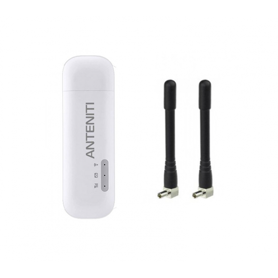 Комплект для 4G интернета 4G USB модем ANTENITI 8372 Wi-Fi + 2 терминальные антенны