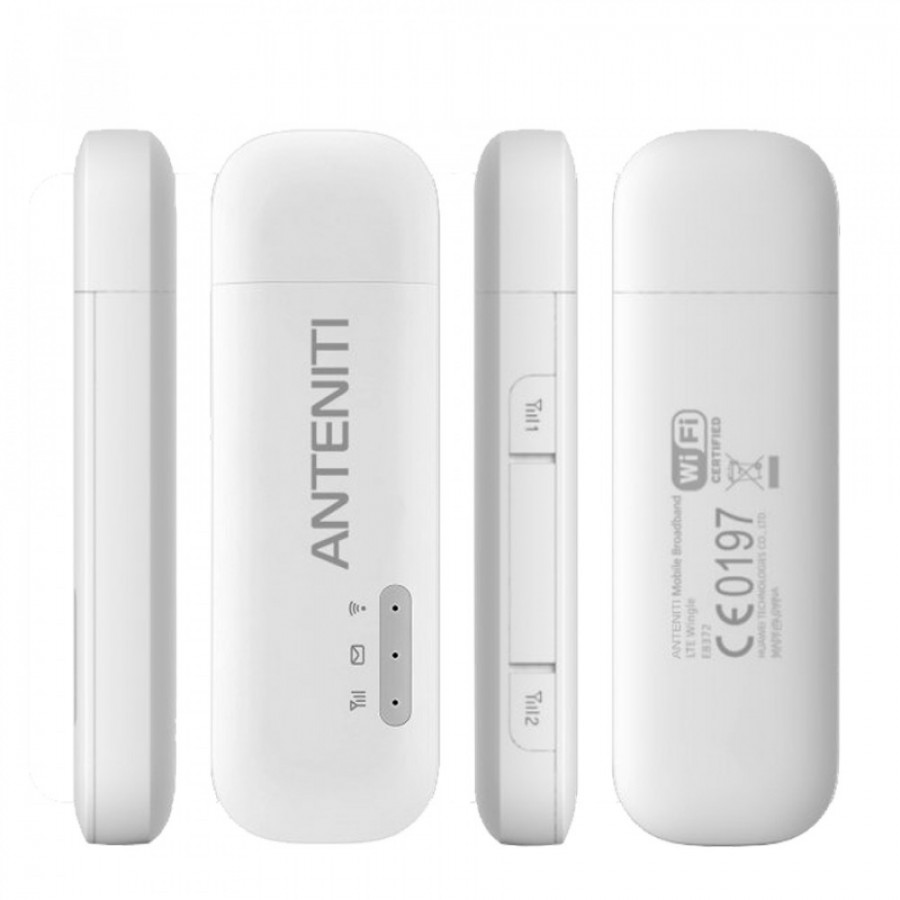 Комплект для 4G интернета 4G USB модем ANTENITI 8372 Wi-Fi + Антенна панельная "МА" MIMO усиление 19 dbi (900-2700 МГц)